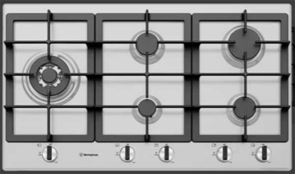 Westinghouse-'90cm-5-burner-stainless-steel-gas-cooktop