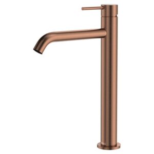Kaya Tall Basin Mixer, Brushed Copper