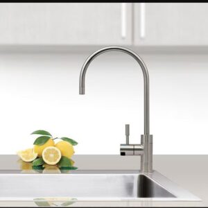PURETEC DFU240 Brushed Nickel •Stylish Goose neck tap, Brushed Nickel  •¼ turn spindle lever